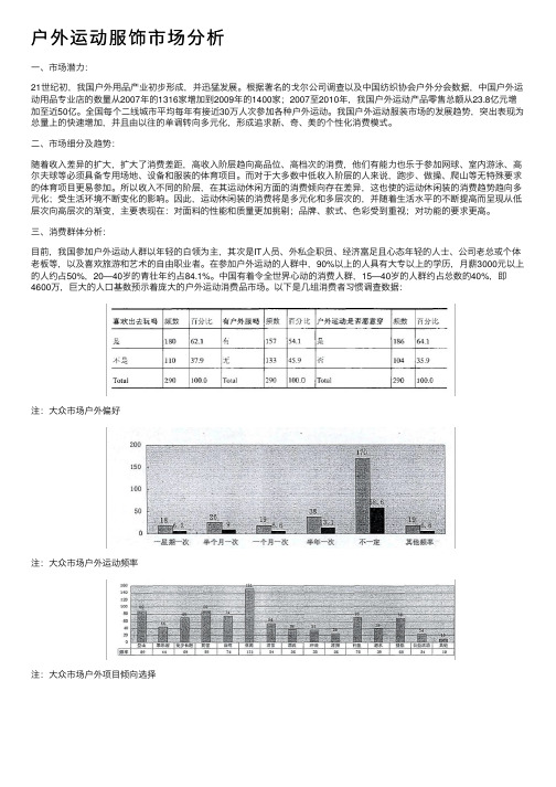 户外运动服饰市场分析