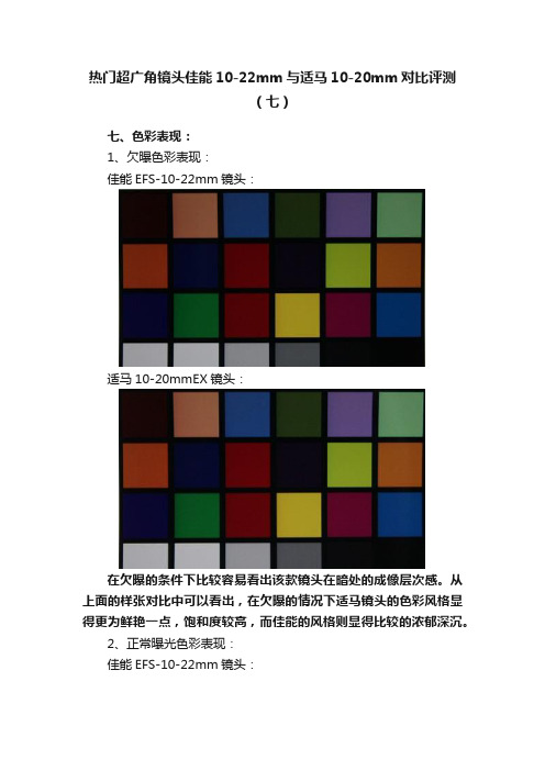 热门超广角镜头佳能10-22mm与适马10-20mm对比评测（七）