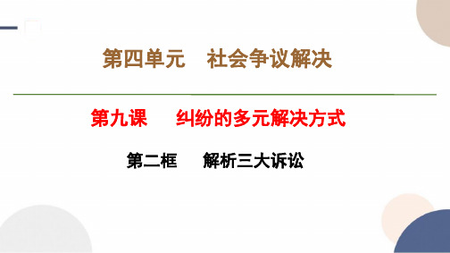 2024-2025学年高二政治选择性必修2教学课件第四单元第九课第二框解析三大诉讼