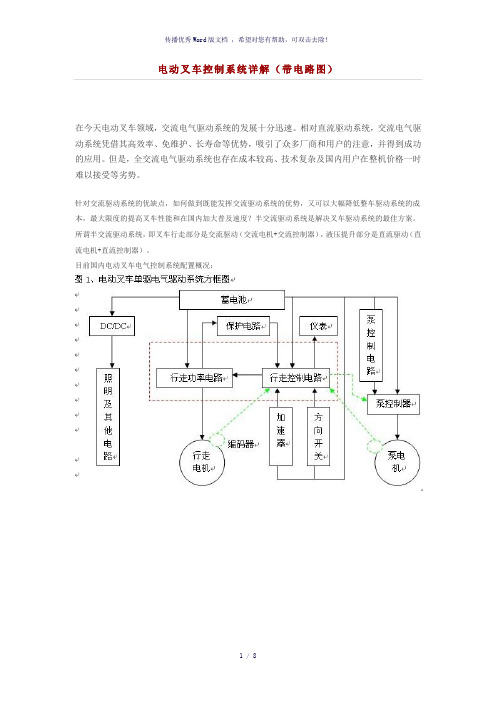 电动叉车控制系统详解(带电路图)