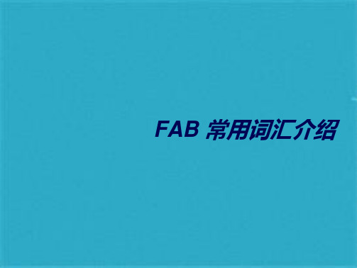 FAB常用词汇(共21张PPT)