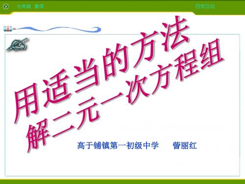 用适当的方法解二元一次方程组 课件