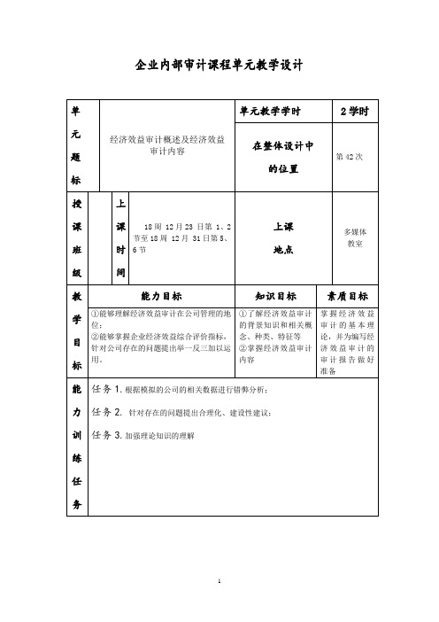 经济效益审计概述及经济效益审计设计