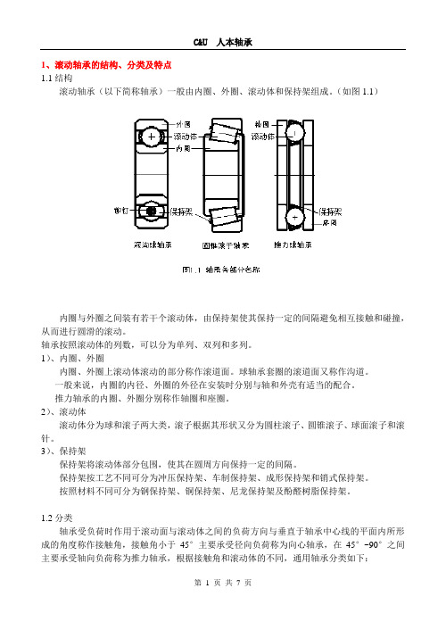 滚动轴承结构与特征