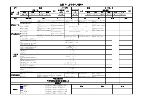 生管员绩效考核表