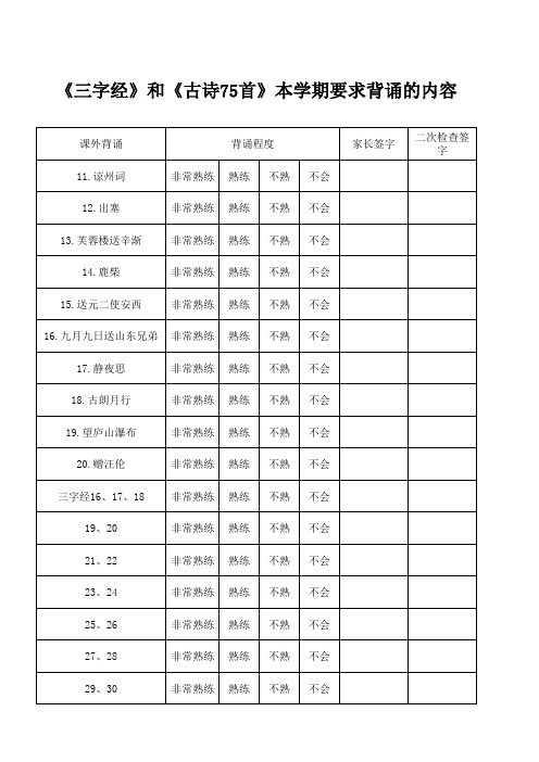 一语下作业表格