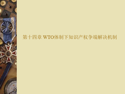 国际知识产权法 - 第十四章 WTO体制下知识产权争端解决机制