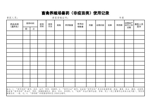 5、兽药使用记录