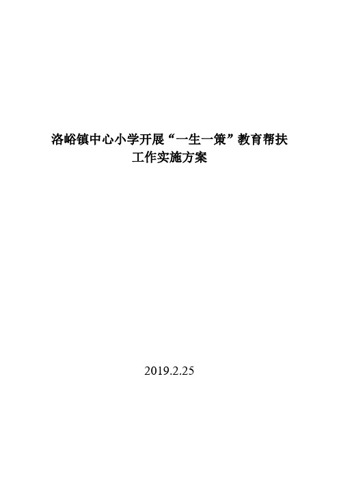 (完整版)一生一策实施方案