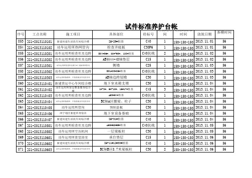 标准养护台账