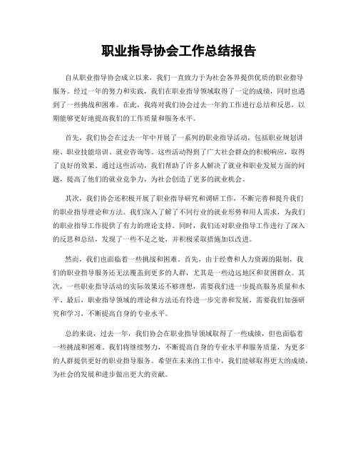 职业指导协会工作总结报告