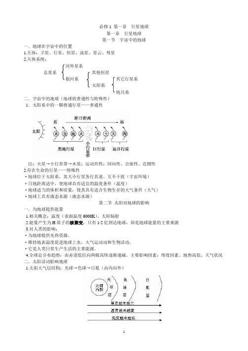 会考必修一知识点整理(最终使用版)解析