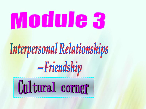 高中英语 Module3 Cultural corner课件 外研版选修6