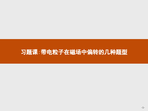 物理人教版选修3-1课件：第三章 习题课带电粒子在磁场中偏转的几种题型  