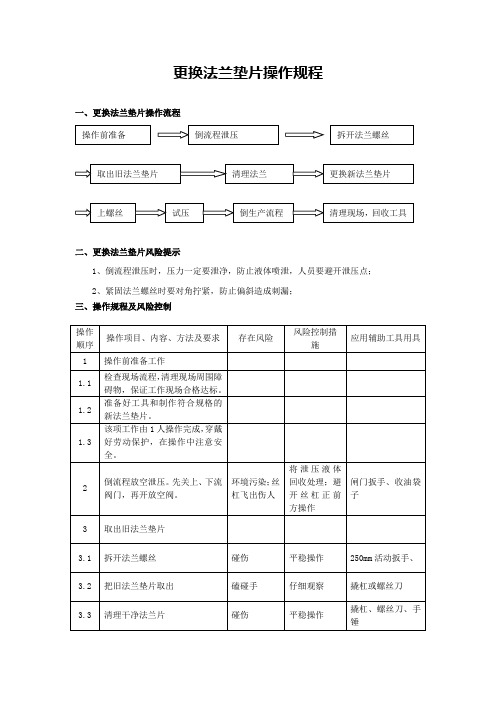 更换法兰垫片操作规程