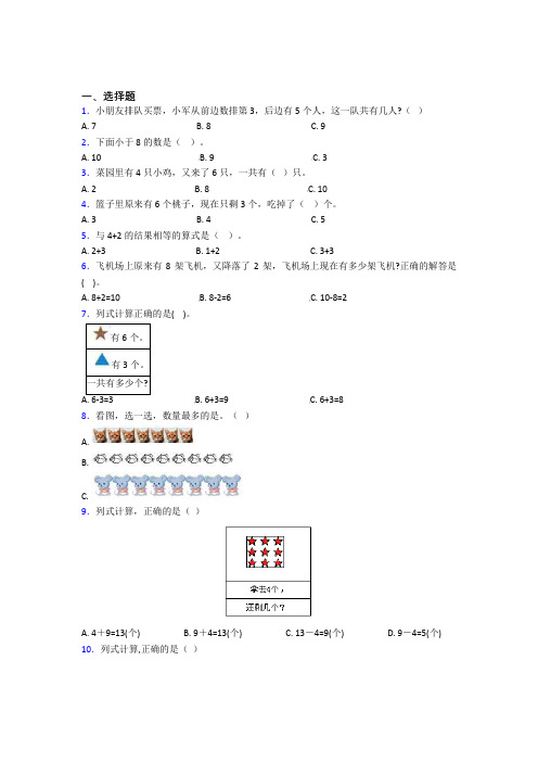 育才中学小学数学一年级上册第五单元经典测试(含解析)