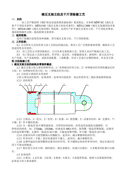 立柱、千斤顶维修工艺.