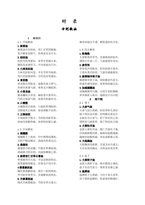 中国中医药 七版方剂歌诀