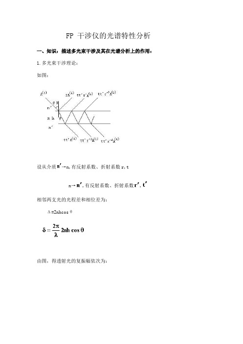 FP 干涉仪的光谱特性分析