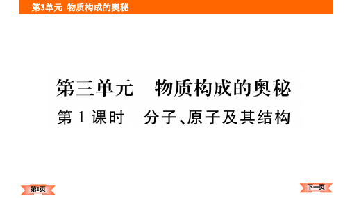 2018年贵州中考化学一轮复习课件-第3单元    物质构成的奥秘