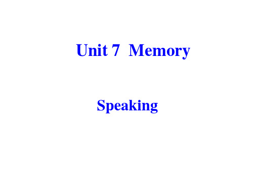 Unit 7  Memory (Period 5) 课件(共14张PPT)