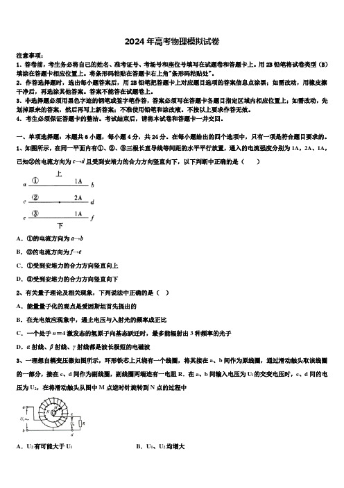 广东省惠州市第一中学2024届高考物理一模试卷含解析