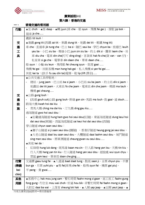 6 香港的交通students