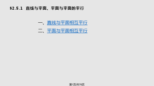 直线与平面平面与平面的相对关系PPT课件