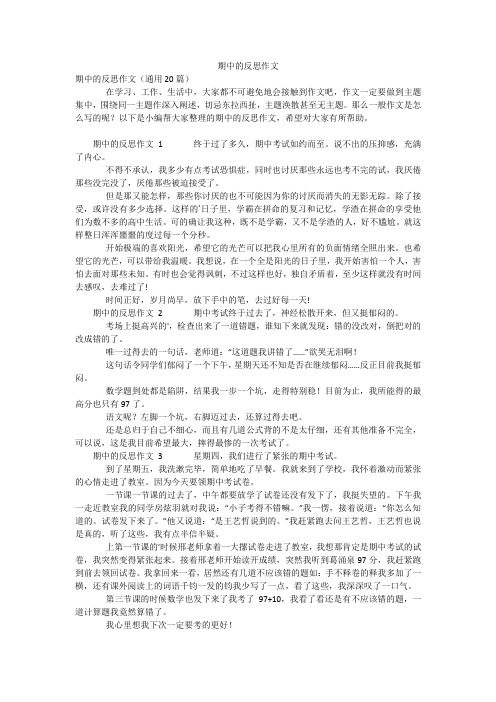 期中的反思作文