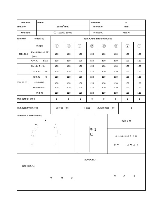 储罐基础沉降观测记录