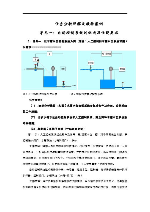 65-教学案例-教学案例及任务详解-任务一分析水箱水位控制系统的组成