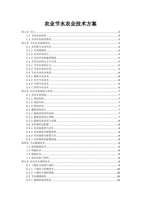 农业节水农业技术方案