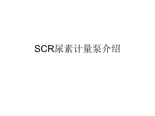 SCR尿素计量泵介绍