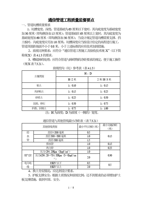 通信管道工程质量监督要点[1]