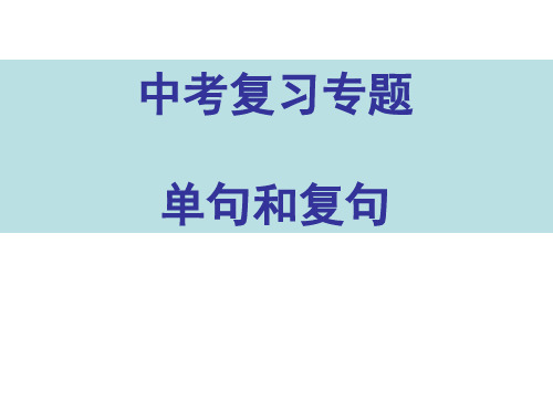 中考总复习之单句、复句