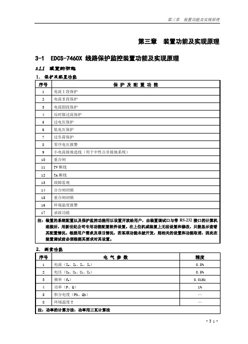 7460   第三章节    装置功能及实现原理