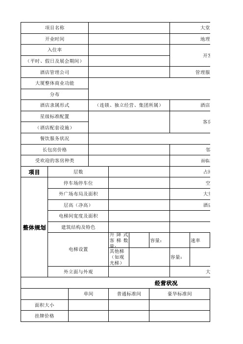 【模板】酒店调查表