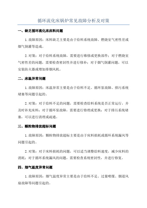 循环流化床锅炉常见故障分析及对策