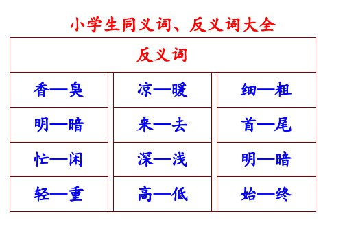 小学生同义词、反义词大全