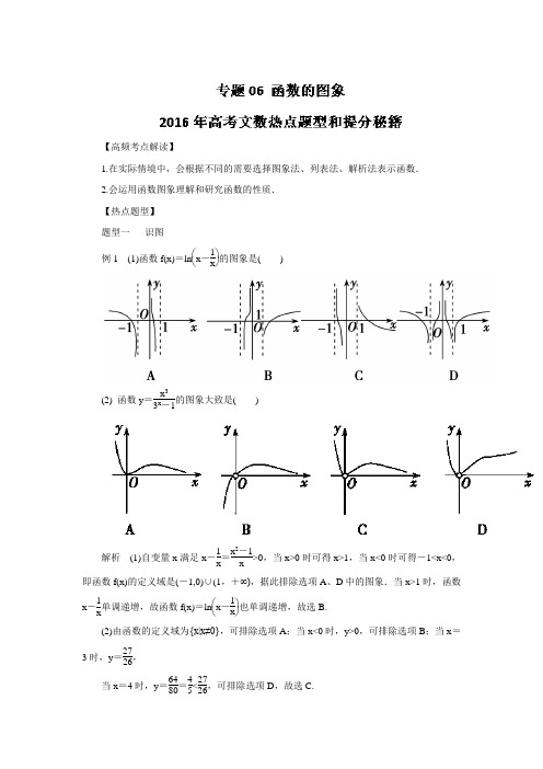 2016年高考文数热点题型和提分秘籍 专题06 函数的图象.doc