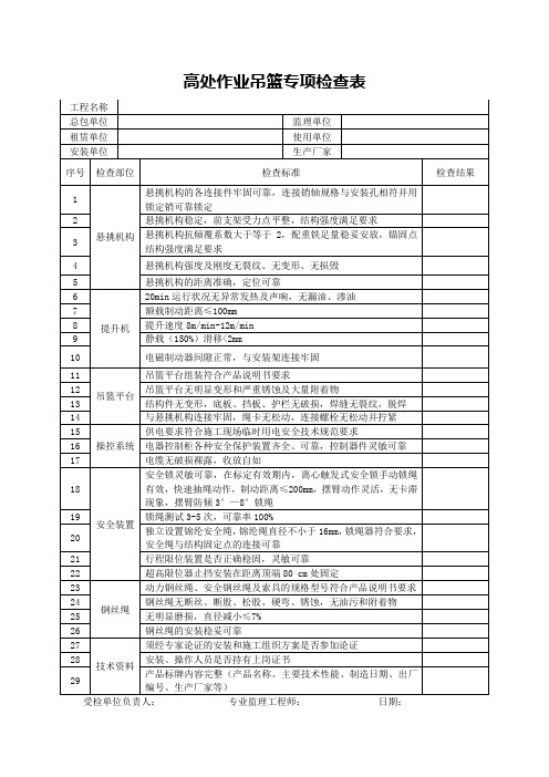 吊篮专项检查表