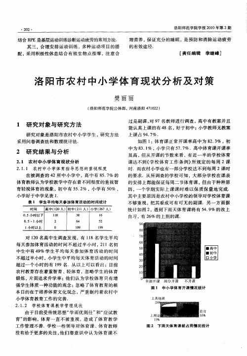 洛阳市农村中小学体育现状分析及对策