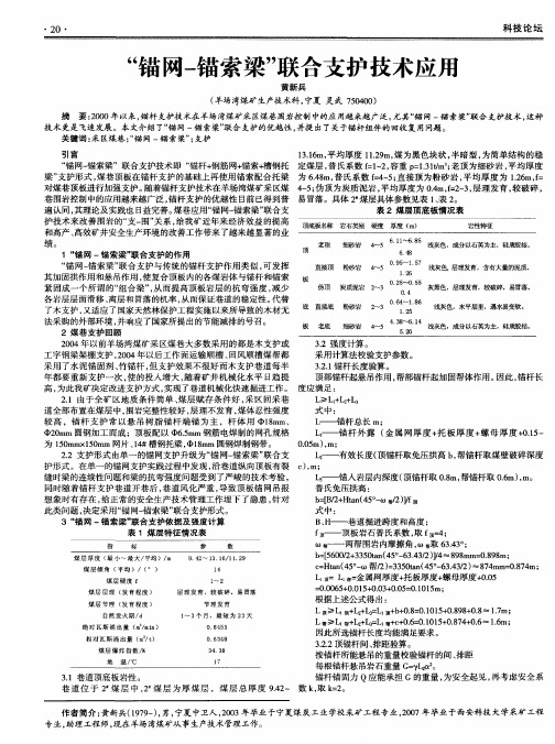 “锚网-锚索梁”联合支护技术应用