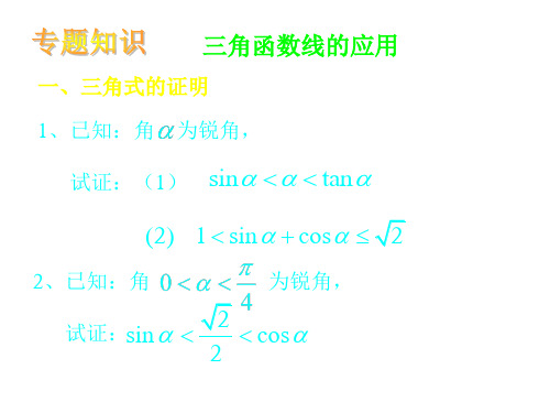 三角函数线的应用(新编201912)