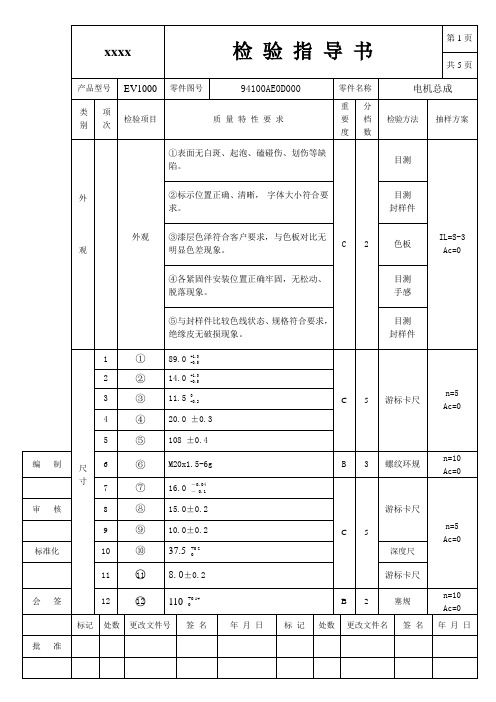 超实用的电机检验指导书