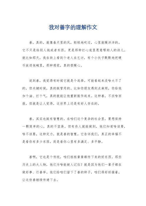 我对善字的理解作文