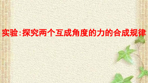 2022-2023年高考物理一轮复习 实验：探究两个互成角度的力的合成规律课件(重点难点易错点核心)