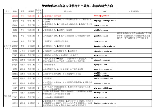 浙江大学管理学院研究生导师名录