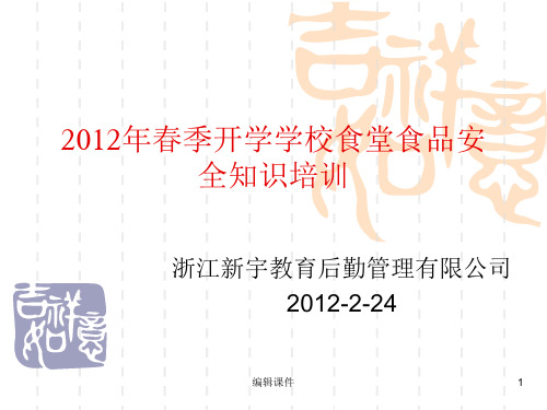 2019春季开学学校食堂食品安全知识培训