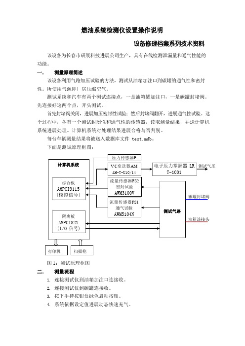 燃油系统检测仪设置与维修操作说明